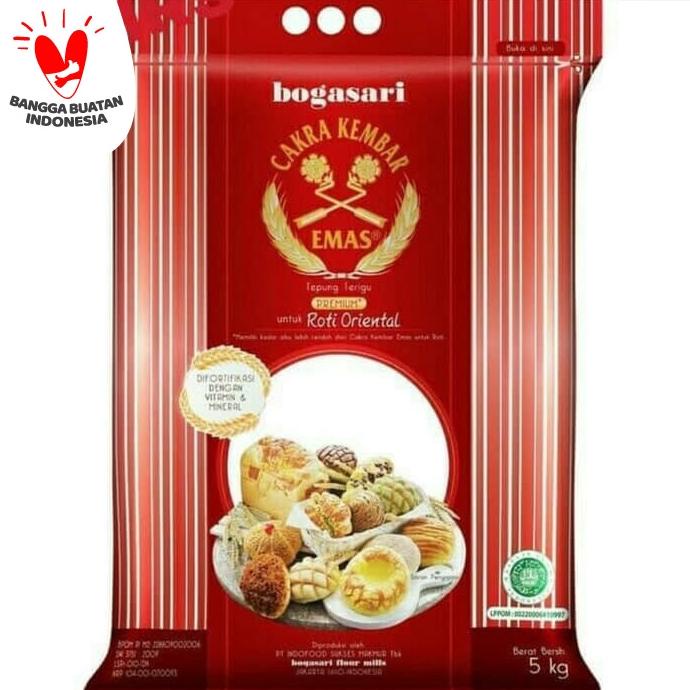 

TEPUNG CAKRA KEMBAR EMAS BOGASARI PREMIUM ORIENTAL 5 KG