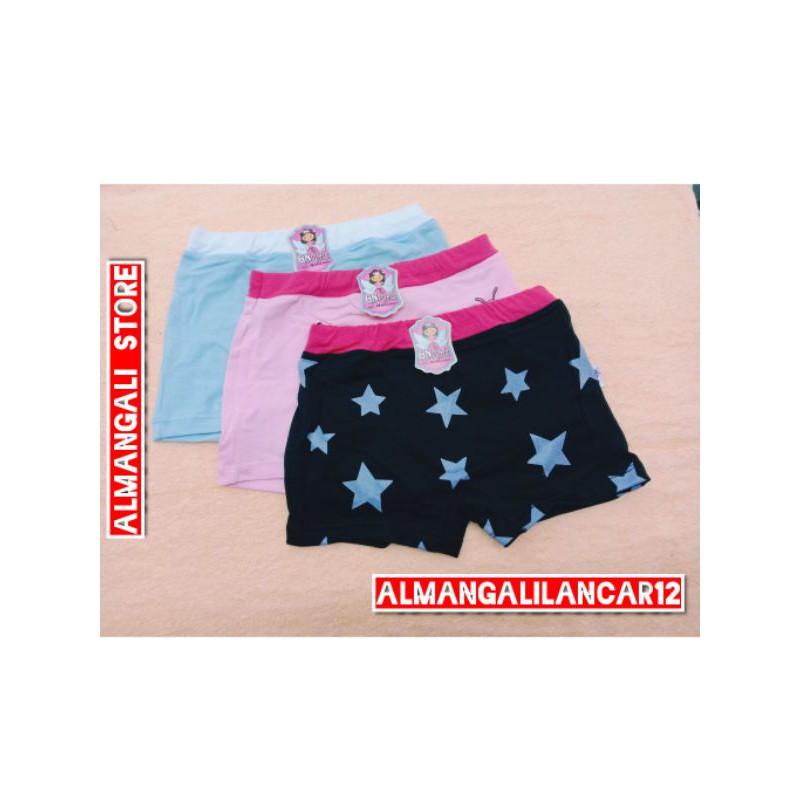 ((3PCS)) CELANA DALAM BOXER ANAK PEREMPUAN GOLDEN NICK GIRL W3L.4001
