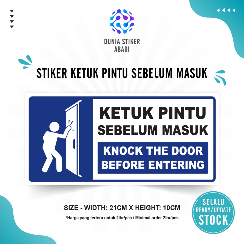 

Stiker Ketuk Pintu Sebelum Masuk (21x10cm) - Per/2 lembar
