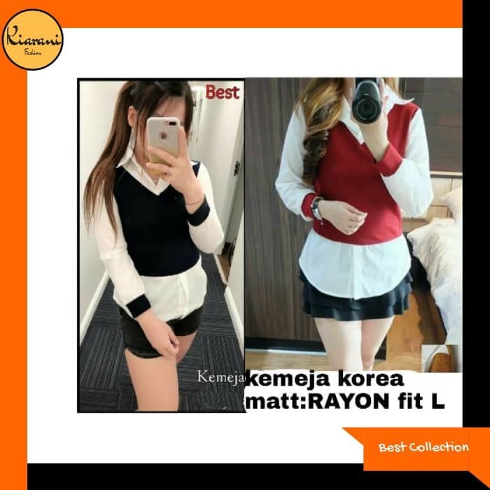 Baju Kemeja Korea Wanita 313- Atasan Wanita 313 - Hitam