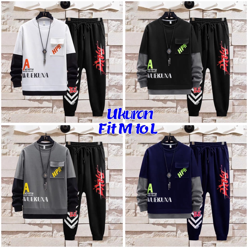 Asgard777 - SETELAN HPR / baju panjang pria / baju pria distro / sweater pria / celana panjang pria / celana jogger pria / setelan