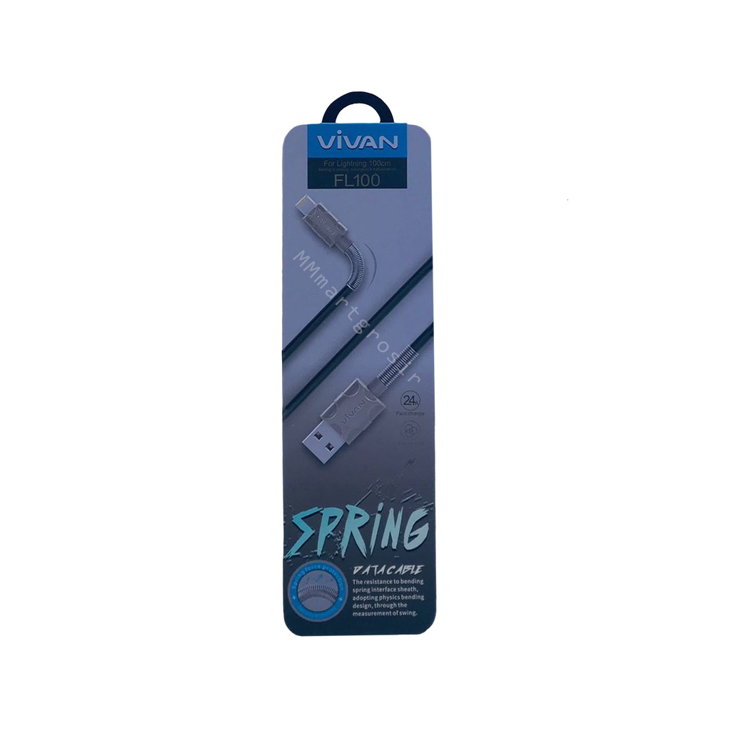Vivan Kabel Data / Charger Iphone FL100 2.4A 1M / Spring Lightning iPhone / Hitam