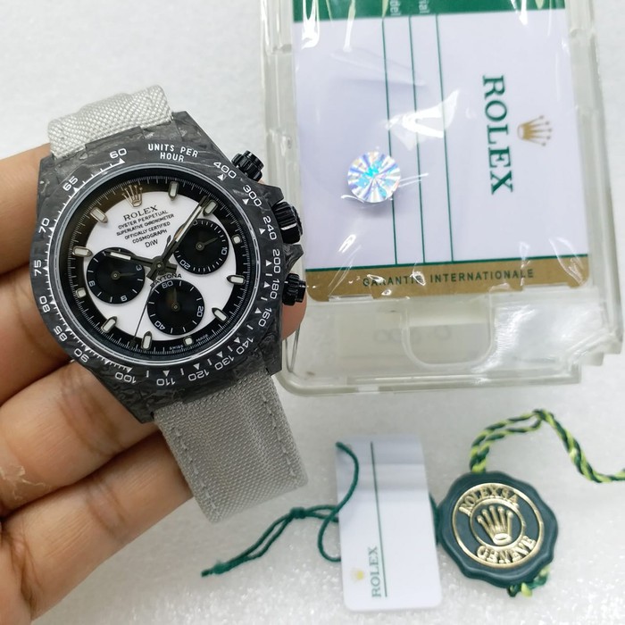 New Import Jam Pria Rolex Daytona Carbon Automatic Swiss WWF Factory Clonning Garansi 1 th