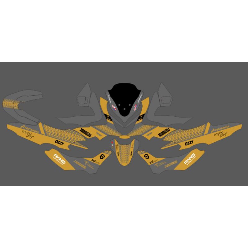 Decal Sticker PCX Mandalika Gold Terbaru Cildracing