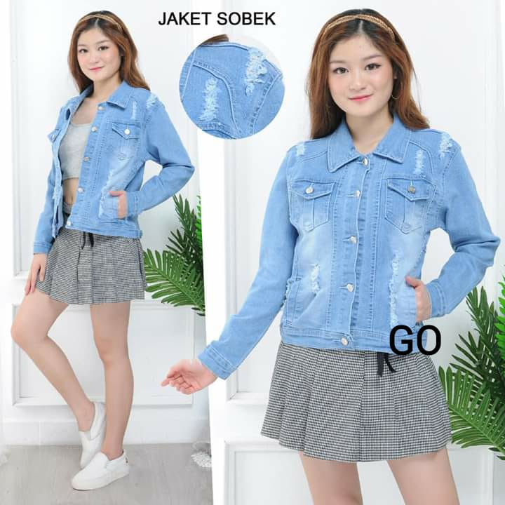 gof JAKET JEANS VENESIA SOBEK jaket jeans cewek