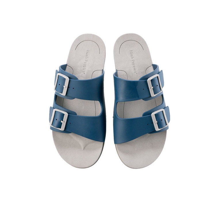 SANDAL SLIDE HUSH PUPPIES PRIA ORIGINAL CASUAL BRANDED BIRU NAVY HM10