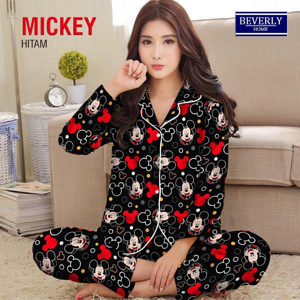 BAJU TIDUR WANITA/PIYAMA WANITA KATUN MOTIF KARAKTER LENGAN PANJANG PP PART 1