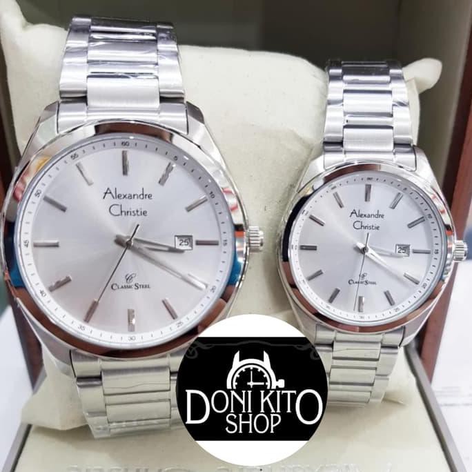 Jam Tangan Couple Alexander Cristie Original AC8591 Silver