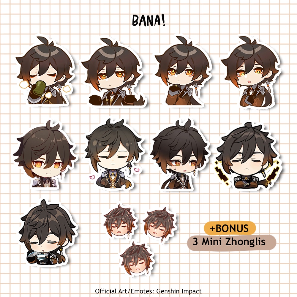 

Stiker ZHONGLI SATU PAKET Genshin Impact Stiker Vinyl Waterproof | BANA