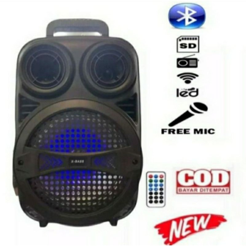 SPEAKER KARAOKE BLUETOOTH F-8603 -01-02-04-06-07-08-09 BONUS MIC