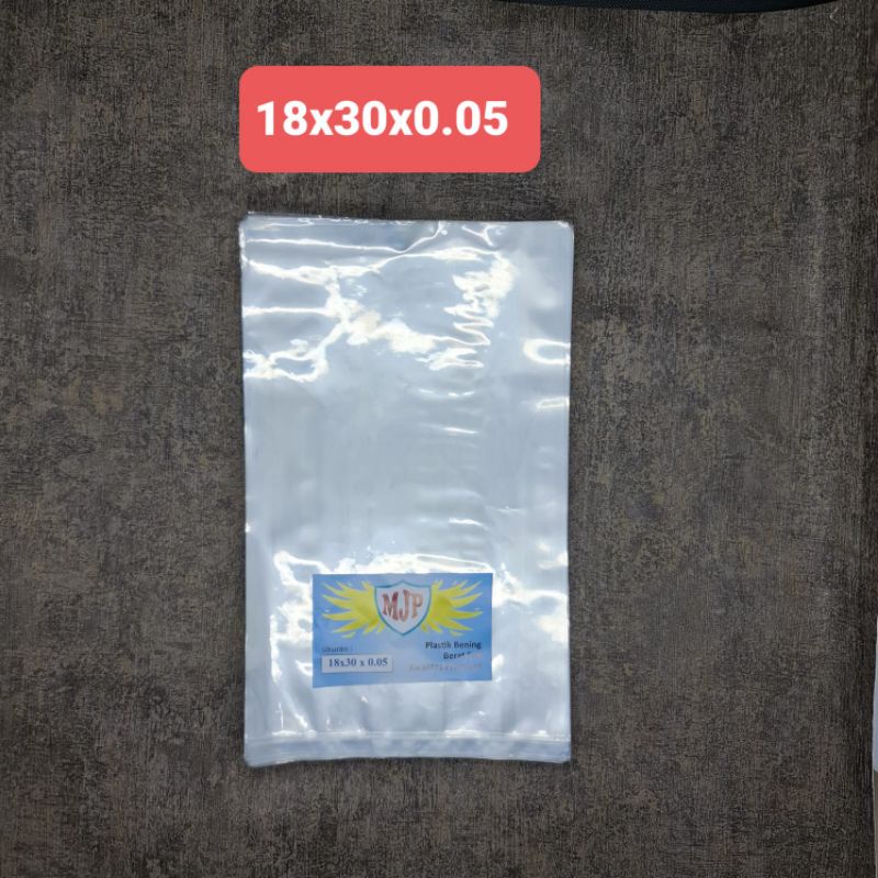 Plastik PP Bening MJP Tebal 0.05 uk 18x25 , 18x30