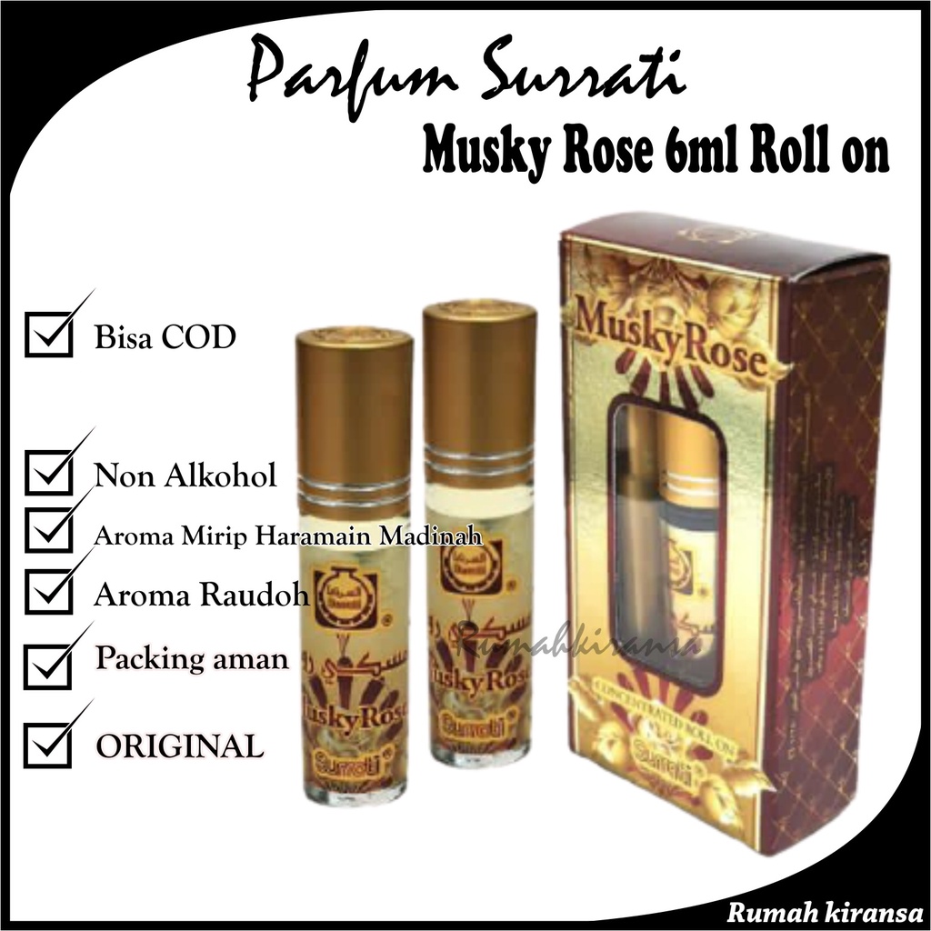 Parfum MUSKY ROSE 6ml Roll On Wangi Mirip Parfum Haramain Madinah