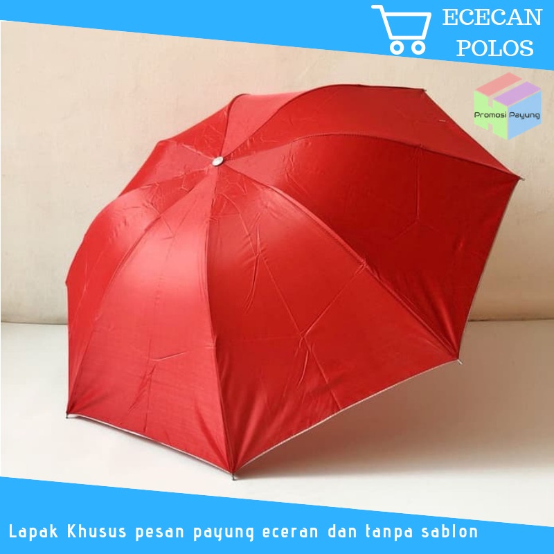 Payung lipat botol polos lapis silver anti UV warna merah, biru, hitam