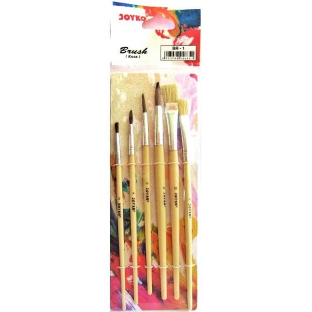 Kuas Cat Air Joyko Set 6/ Kuas Lukis/ Joyko Brush Set 6 BR-1 atk