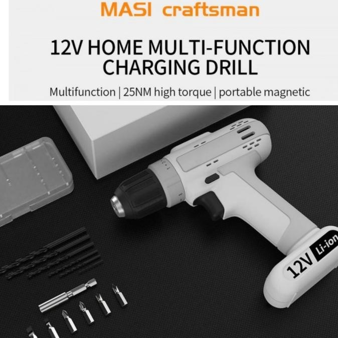 MASI CRAFTSMAN MSID1202-01 Non-Impact Cordless Drill -Bor Elektrik 12V ary55 Ayo Order