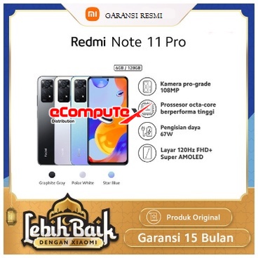 XIAOMI REDMI NOTE 11 PRO 6/128 GB RAM 6 ROM 128 HELIO G96 / HP XIAO MI GARANSI RESMI