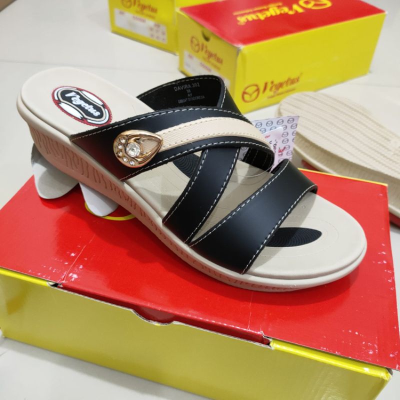 sandal wedges wanita Vegetus terbaru sol tpr karet ringan Trendy elegant keren murah