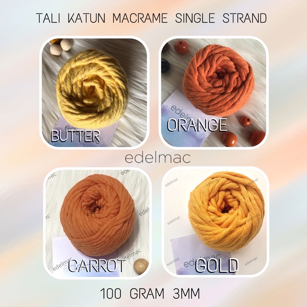 Tali Benang Katun Macrame edelmac 3mm Single Strand Colorful Part I