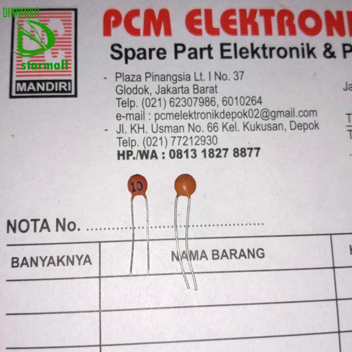 Kapasitor Ceramic 10Pf 10 Piko Farad Pcmelebik54