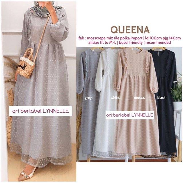 DRESS HIJAB BAHAN MOSCREPE MIX TILE MURAH TERBARU | DRESS  