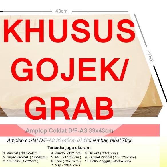 

Amplop Coklat A-3 isi 100lbr