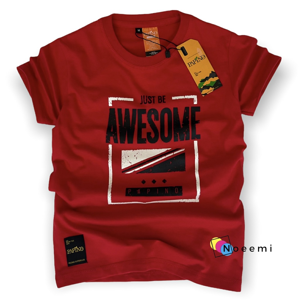 Papino Baju Kaos Anak Bahan Catton 30s Pakaian Distro Oblong  Merah