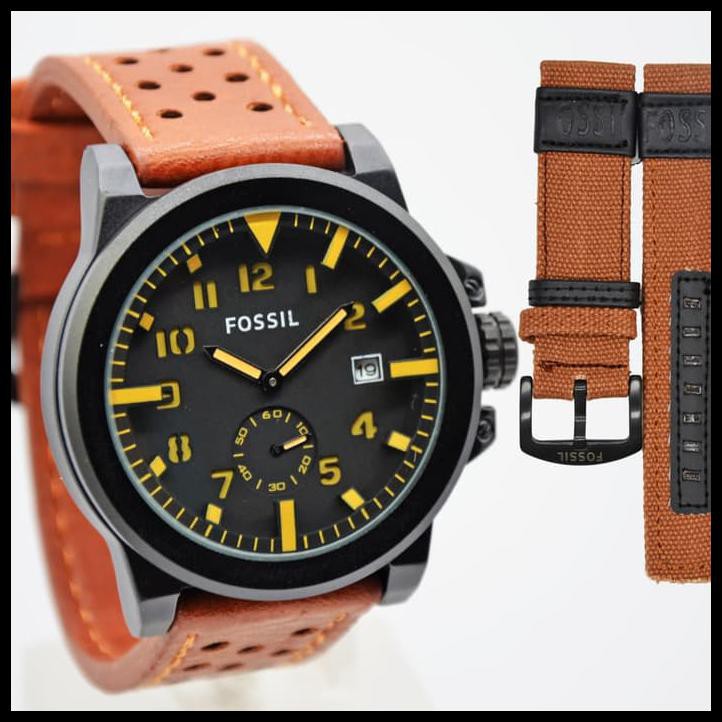 Jam Tangan Fossil/Jam Tangan Analog/Jam Tangan Pria Tali Kulit Premium