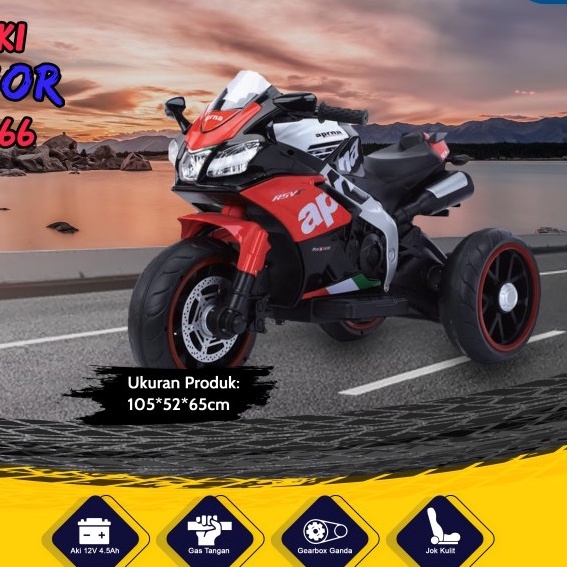Mainan Anak Motor Motoran AKI WARRIOR -YUKITA 666 Maenan Motor Listrik