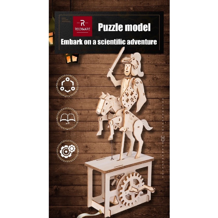 75 ROCKWARE RW-DIY03 - Creative Wooden Puzzle 3D - Knight Model