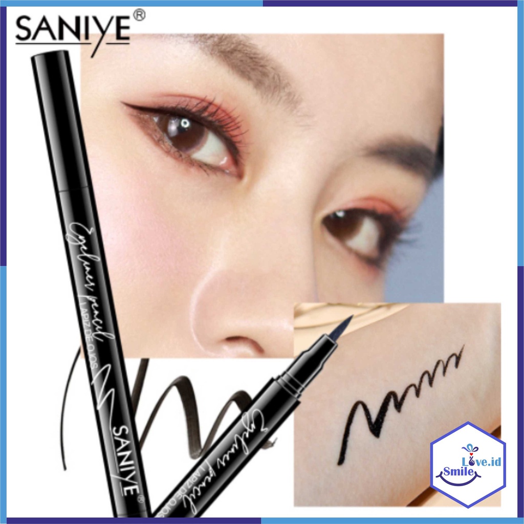 Saniye Black Liquid Eyeliner Waterproof Tahan lama / Smooth Eyeliner