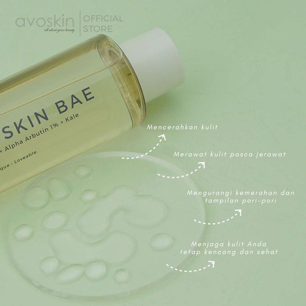 Avoskin Your Skin Bae Toner Niacinamide 7% + Alpha Arbutin 1% + Kale Sachi Beaute