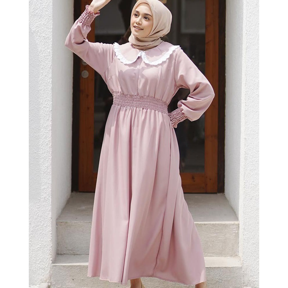 AULYA GAMIS KERAH RENDA // ALICE DRESS KERUT PINGGANG