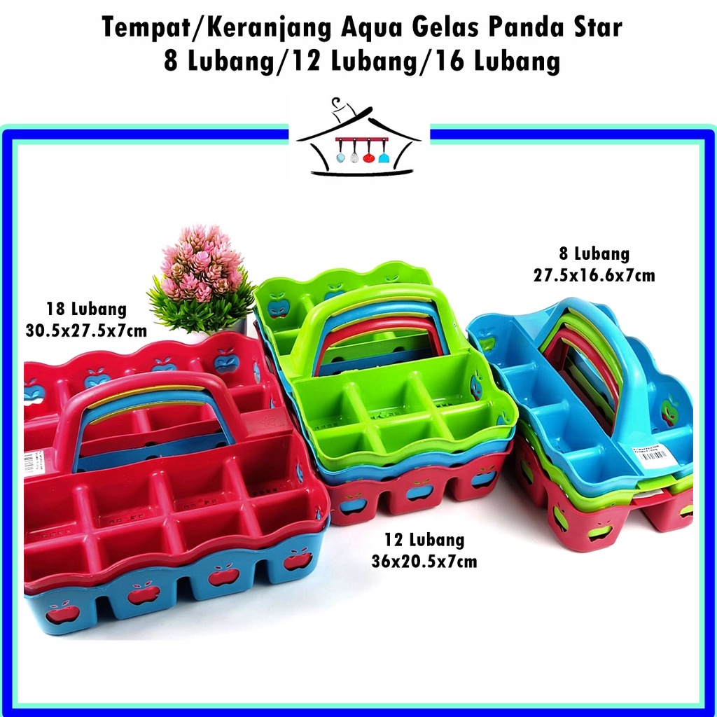 Tempat/keranjang Aqua Gelas Panda Star 8 Lubang/12 Lubang/16 Lubang