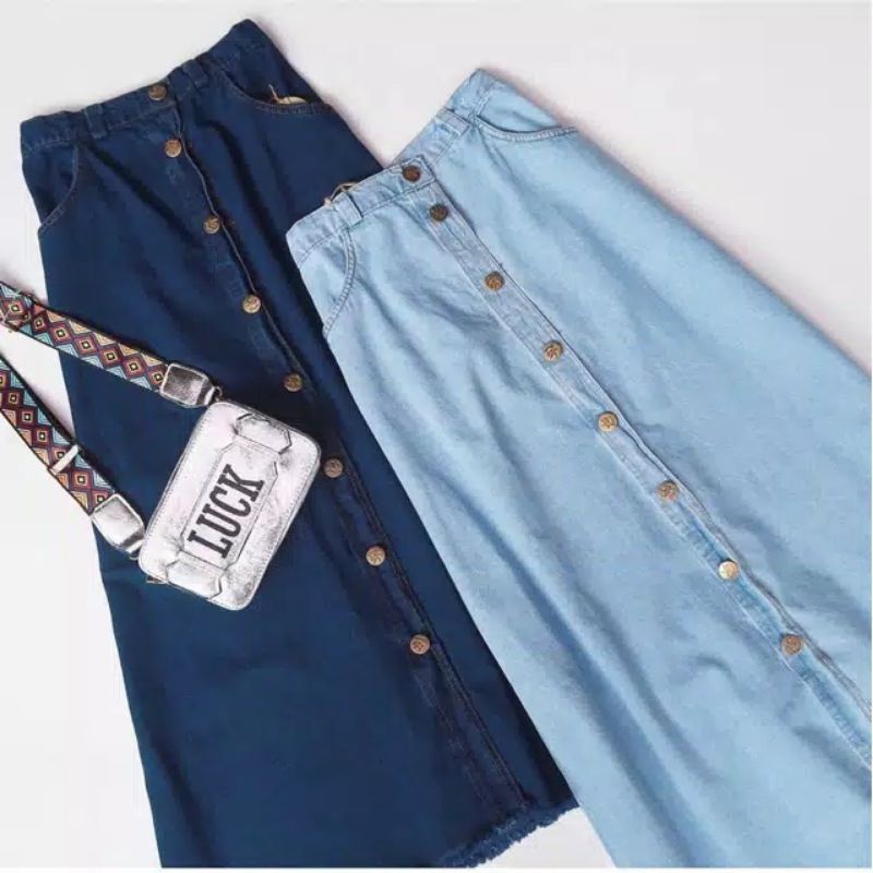 ROK BUTTON PUTIH ROK JEANS DENIM ROK WANITA TERBARU CEWE CEWEK ROCK BUTTON JEANS PUTIH RAWIS-5
