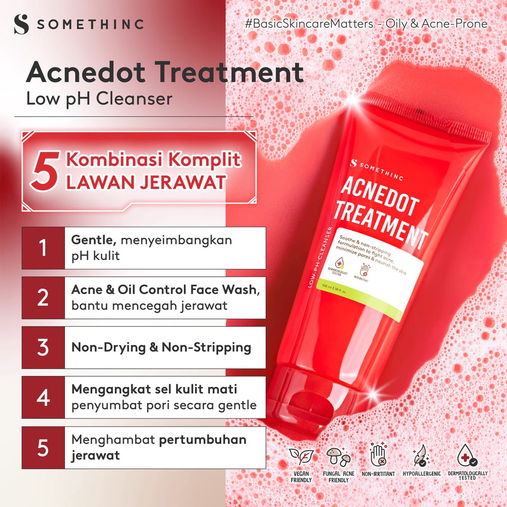 Somethinc Acnedot Treatment Skincare Series - Low pH Cleanser / Toner / Moisturizer Gel / Spot Gel Original BPOM