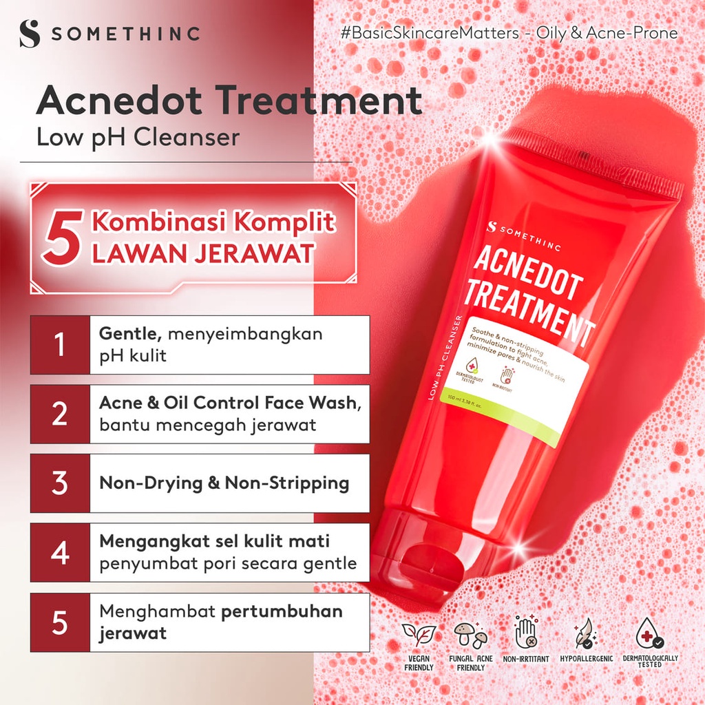 SOMETHINC ACNEDOT Treatment Low pH Cleanser - Sabun Cuci Muka Kulit Be - ALD