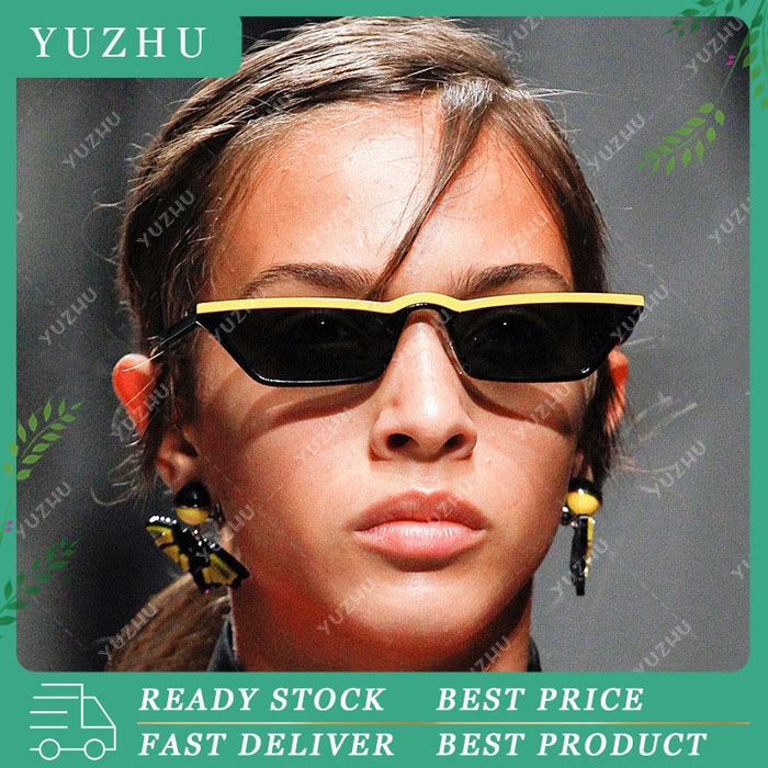 (YUZHU) Retro Style Rectangle Sunglasses Barat Merek Desainer INS Mode Bingkai Kacamata Matahari Wanita / Pria Kecil