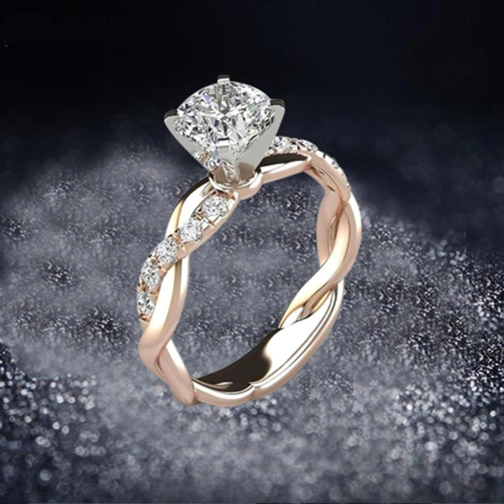 Timekey Cincin Wanita Model Lilit Hias Zircon Gaya Simple Untuk Pertunanganpernikahan A1K1