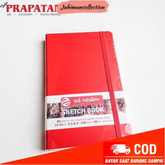 

✨ BISA COD ✨ Talens Art Creation Sketchbook 13x21cm 140gsm - Red