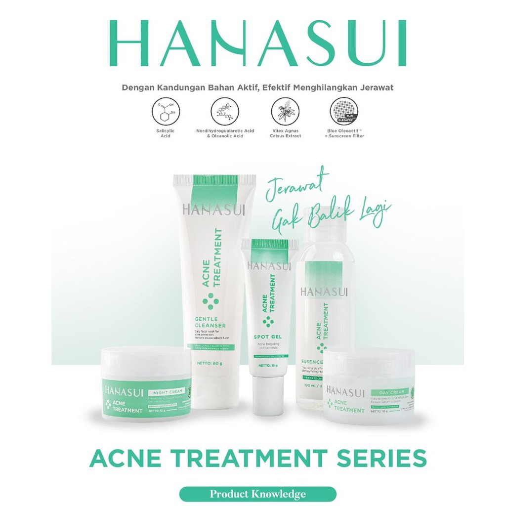 HANASUI Acne Treatment | Flawless Glow 10 Series | Acne Spot | Nigh Day Cream | Essence