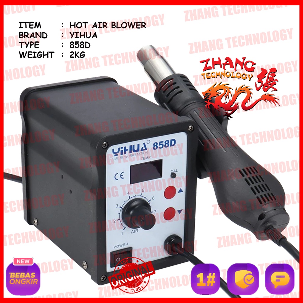 [ ZHANG TECHNOLOGY ] BLOWER HOT AIR YIHUA 858D 858 D ORIGINAL