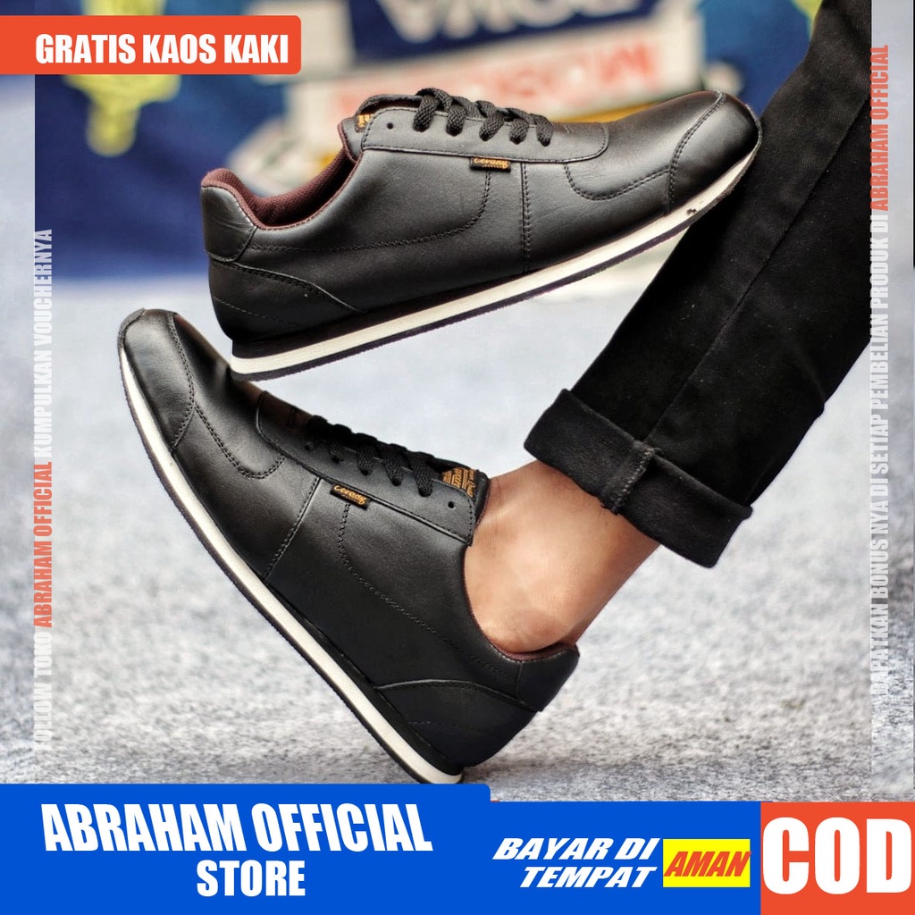 ABRHM MORLEY Sepatu Casual Sneakers Pria Sepatu Pria Casual Sneaker Kulit Asli Sepatu Cowok/Cowo Sepatu Kasual Semi Formal Kerja Running Kuliah Gaya Santai Keren Kekinian Original Murah Terlaris