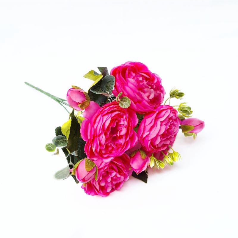 AF56 Bunga Mawar Peony Artificial Flower Bouquet Rose Wedding Decoration