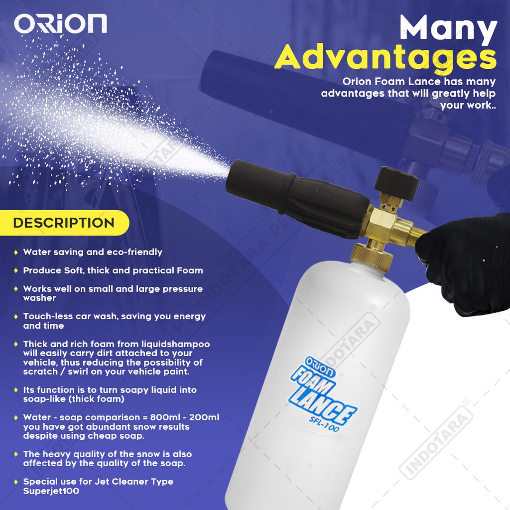 Foam Lance Snow Wash Jet Cleaner Orion - SFL100 for Superjet100