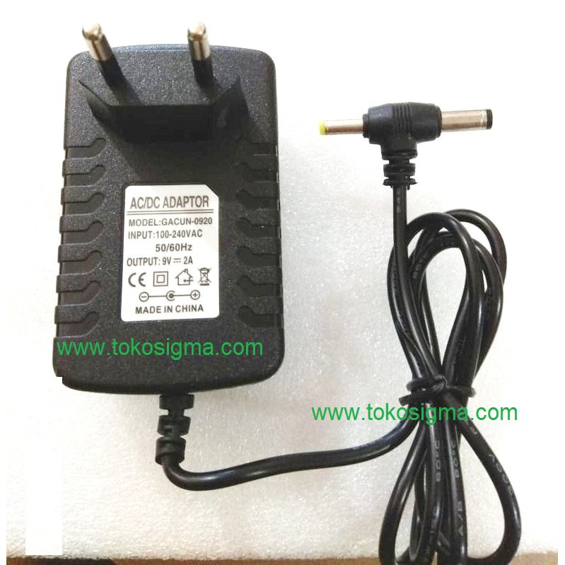 ADAPTOR POWER supply AC to DC 9V 2A jek double ganda DC 9V 2000mA