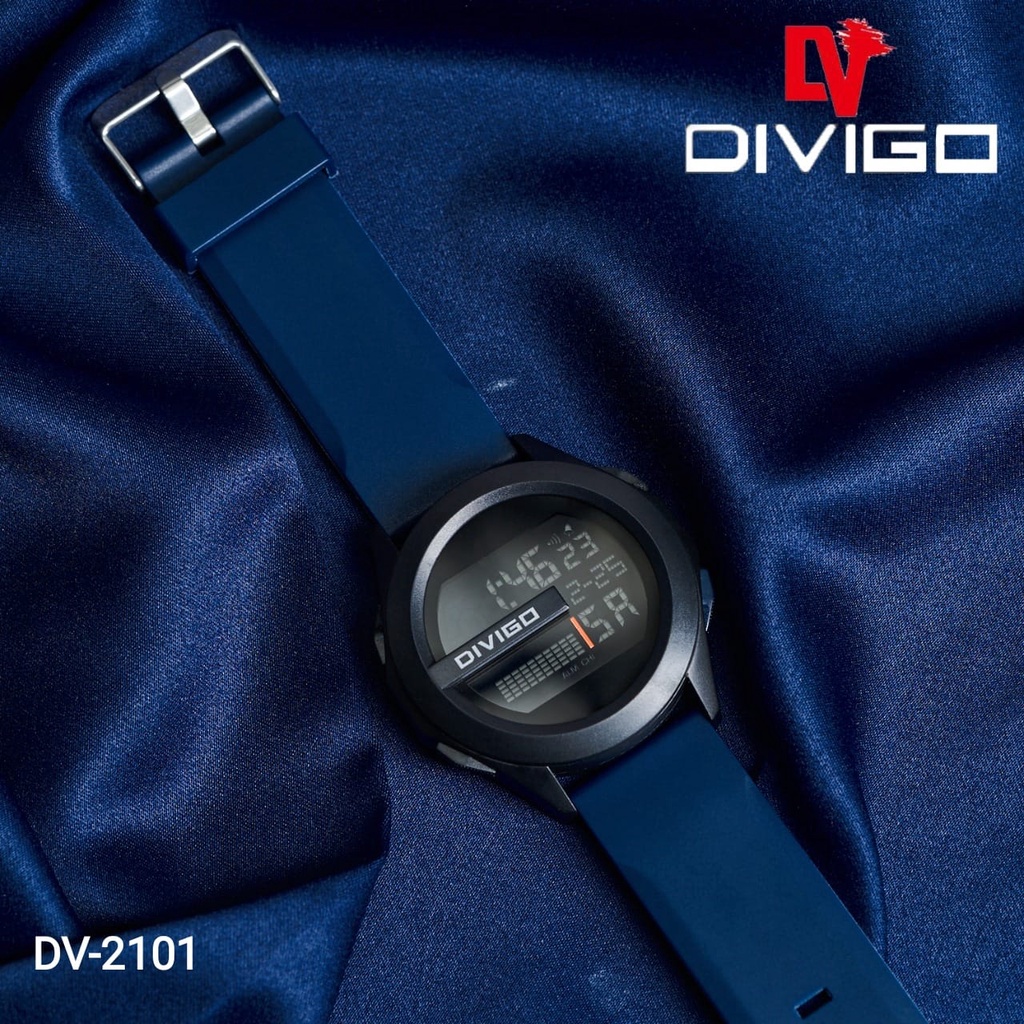 Jam Tangan Pria / DIVIGO DV-2101 Man / Jam Tangan Digital LED Original Water Resistant 3ATM