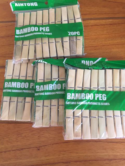 20 Pcs Penjepit Jemuran Pakaian - Bambu