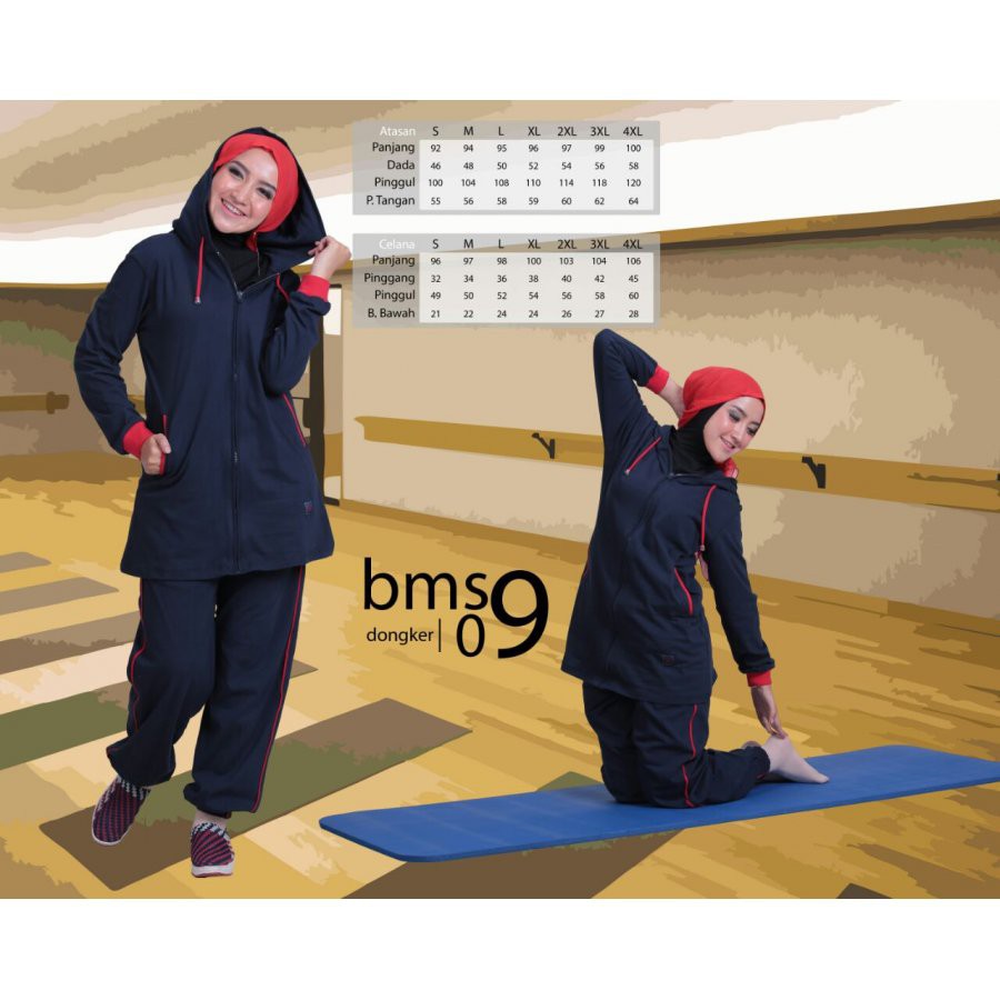 BAJU SETELAN OLAHRAGA MUSLIMAH BELIEVE BMS 09 SPORT SYAR'I PAKAIAN