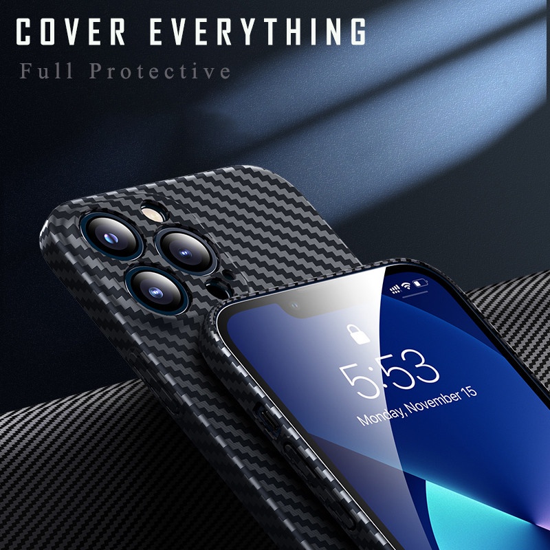 Hard case PC Carbon fiber super Tipis shockproof Cover iphone 14 Pro Max 13 12 11 Pro Max X XR XS Max