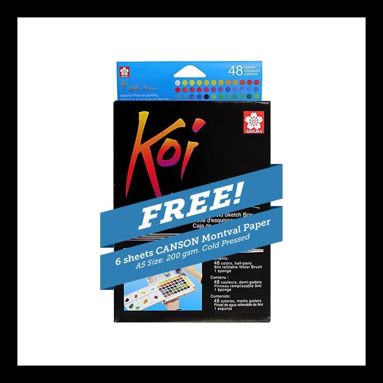 

BARU SAKURA KOI WATERCOLOR 48 POCKET FIELD SKETCH BOX PERALATAN MELUKIS MURAH MERIAH